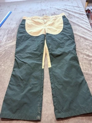 Vintage LL Bean Upland Briar Hunting Pants Mens 40x32 Beige Green Brush Guard - Image 1 of 4