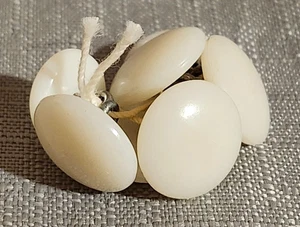 Vintage weiß cremeweiß runde Schaftknöpfe Set 7 5/8" - Bild 1 von 2