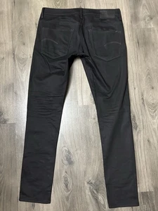 Jeans G-Star Raw Uomo 3301 Dritto Regular Tapered Fit Nero Taglia 38 X 36 - Foto 1 di 12