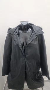 GIACCA In Pelle OVIESSE taglia L/XL  nero AN19 - Picture 1 of 14