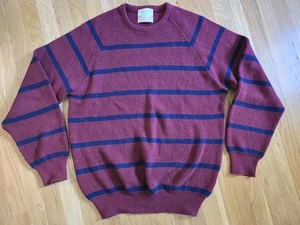 Lord Jeff The Whaler Rib Sweater Deep Red & Blue Striped Sweater Size XL USA - Picture 1 of 5