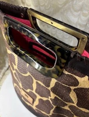 Elaine Turner Gabby Giraffe Handbag, Leather And Rafa - Image 1 of 4