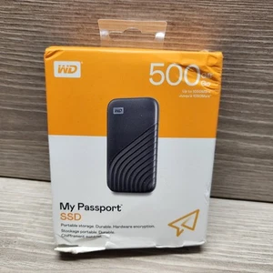 WD 500GB My Passport SSD Portable External Solid State Drive WDBAGF5000AGY-WESN - Afbeelding 1 van 4