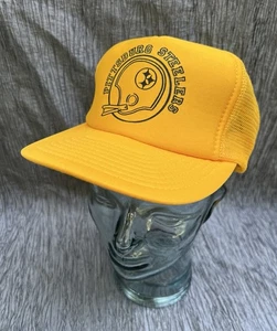 Vtg 1970s Pittsburgh Steelers NFL football Yellow Foam & Mesh truckers cap hat - Picture 1 of 7
