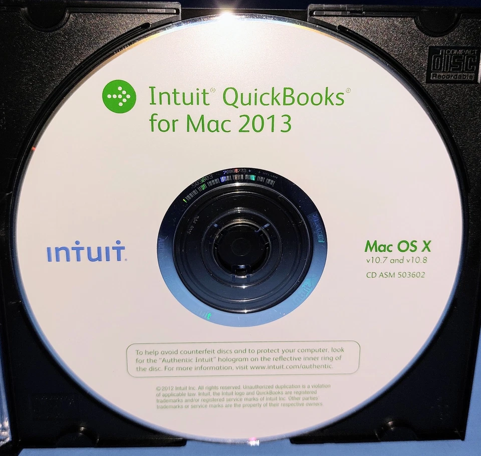 Intuit Quickbooks Mac 2013 Acounting Software CD Disk Only + Product KEY Code - Image 1 of 4