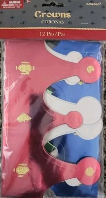 Medieval Renaissance Crowns Set Of 12 Paper Various Colors Party Dress Up - Image 1 of 4