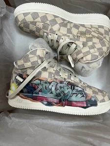 Nike LOUIS VUITTON AIR FORCE 1 MID GRAFFITI Virgil Abloh Size 7!! - Picture 1 of 12