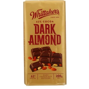 Whittakers Dark Almond Milk Chocolate Block 200g - Picture 1 of 2