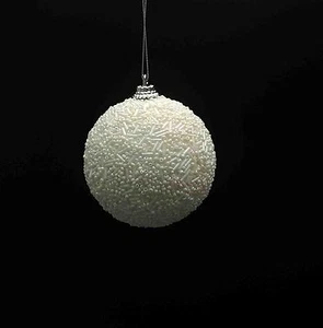 3.35" Blanco Nieve Cuentas Bola Adorno Decoración Vacacional - Imagen 1 de 4