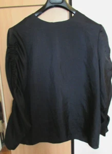 Women's TIBI Navy Blue Shirred Sleeve Blouse Top Size 10 - Picture 1 of 6