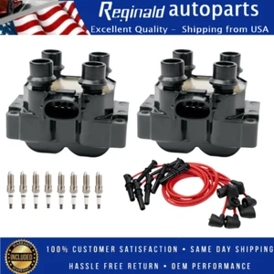 2PCS Ignition Coil Pack 8 Spark Plugs & Wire Set for Ford Expedition FD487 SP432 - Picture 1 of 17
