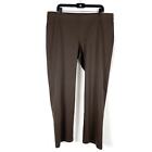 Eileen Fisher Brown Ponte Pants Straight Leg High Rise Pull On Stretch Sz XL
