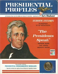 Vintage 1966 Presidential Profiles #7 Andrew Jackson Record & Medallion Sealed - Picture 1 of 2