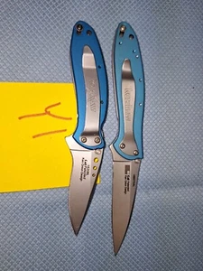 2 KERSHAW KNIVES U.S.A. FLIPPERS   LEEK   -   SCALLION    LotY1 - Picture 1 of 3