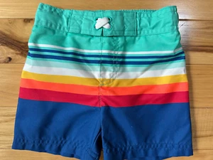 Costume da bagno CAT & JACK fantasia righe colorate brillanti ragazzo taglia 18 Mo fodera in rete - Foto 1 di 3