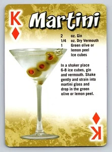 Tarjeta intercambiable Martini bebida cóctel receta rey de diamantes tarjeta de juego - Imagen 1 de 2