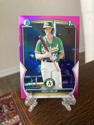 2023 Bowman Chrome ZACH GELOF 1st Pink Refractor #/199 RARE SP pre Rookie RC NM+ - Image 1 of 3