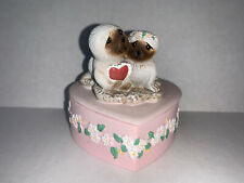 Ganz Heart Shaped Box with Seals in Love Figurines Porcelain Ceramic