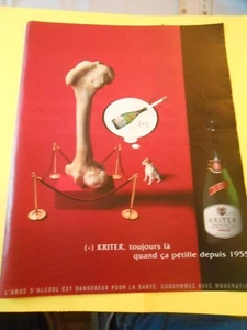Publicté Advertising 2002 Kriter toujours la quand ca pétille os chien - Picture 1 of 1