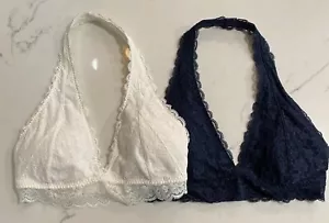 Gilly Hicks BH 2-teiliges Set Damen Größe Medium Spitze dunkelblau weiß neu ohne Etikett Sydney - Bild 1 von 6