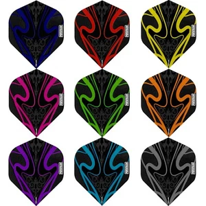 5 SETS [15] Pentathlon TDP Lux Standard Dart Flights Waves Thick Black Series - Picture 1 of 11