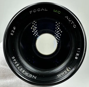 Focal 135mm F/2.8 Lens  Minolta MD Mount F/ Repair Aperture Not Working - Picture 1 of 12
