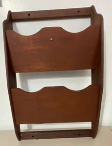 Nautical charts / magazines wall shelf. Teak and Teak veneer. Large. - Picture 1 of 14