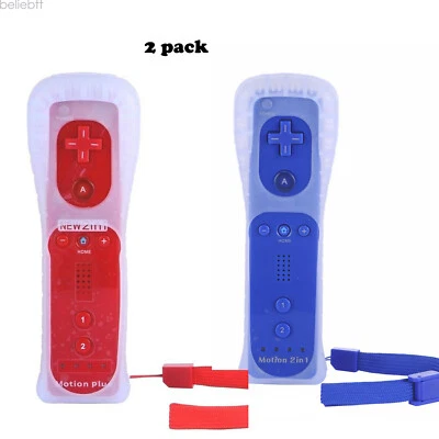 2x Built in Motion Plus Wii Remote Controller Replacement Gamepad For Wii Wii U - Image 1 of 4