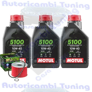 Kit Tagliando Olio Motul 5100 10W40 + Filtro Per Yamaha FJ1200 1986>1995 - Foto 1 di 6