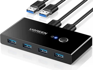 USB 3.0 Switch Selector 2 Computers Share 4 USB 3.0 Ports KVM Switcher USB PC La - Picture 1 of 9