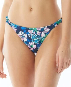 Sundazed Women's Lizzie Printed Shirred-Strap Bikini Bottoms Size L Blue NWT - Picture 1 of 4