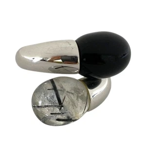 Baccarat Tentation Onyx Ring Kristall Sterling Silber 925 schwarz US 8,5 EU 58 #848 - Bild 1 von 7