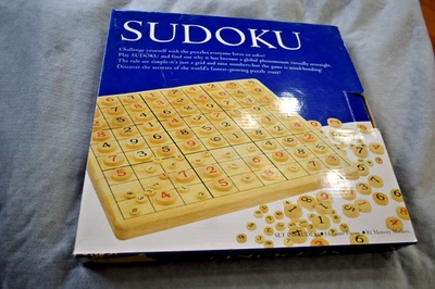 Wooden Sudoku Puzzle Game Board w/ All Game Pieces, Memory Markers - Image 1 of 4