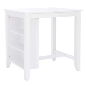 Linon Nico Wood Counter Height Wood Space Saving Table 3 Shelves in White Paint - Picture 1 of 11