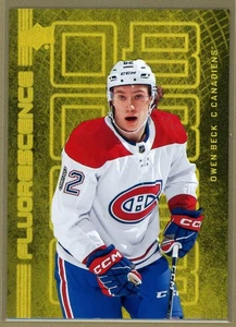 2023-2024 Upper Deck Series Two Hockey Fluorescence Gold Owen Beck /150 Rookie - Bild 1 von 2