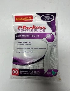 Plackers Gentleslide Dental Flossers Cool Mint 90 Count NEW OLD STOCK FREE SHIP - Picture 1 of 2