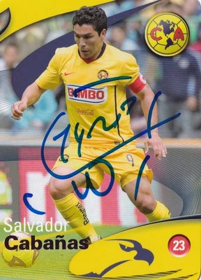 TARJETA 23 LIGA MX de Salvador Cabanas firmada automática 2009-10 Imagics Club America Foto 1 de 3