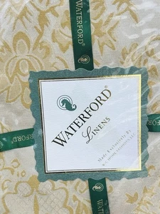 NEW Waterford Fine Table Linens Wiltshire Plat Gold OBLONG 70"x 84" Tablecloth - Picture 1 of 15