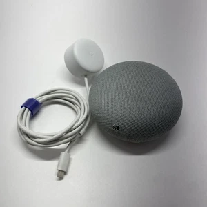 Google Home Mini H2C Smart Speaker Chalk Gray W/Charger, SEE PHOTOS for Tear - Picture 1 of 7
