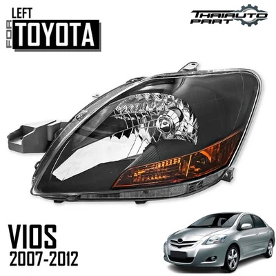 Faro delantero izquierdo sin bombillas para Toyota Vios Yaris sedán 2007-2012 Foto 1 de 4