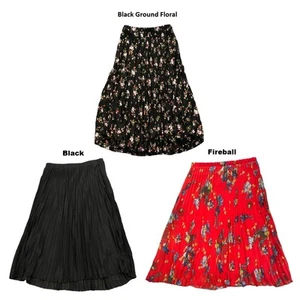 Vince Camuto Ladies Detailed Pull On Pleated Midi Skirt - Picture 1 of 5