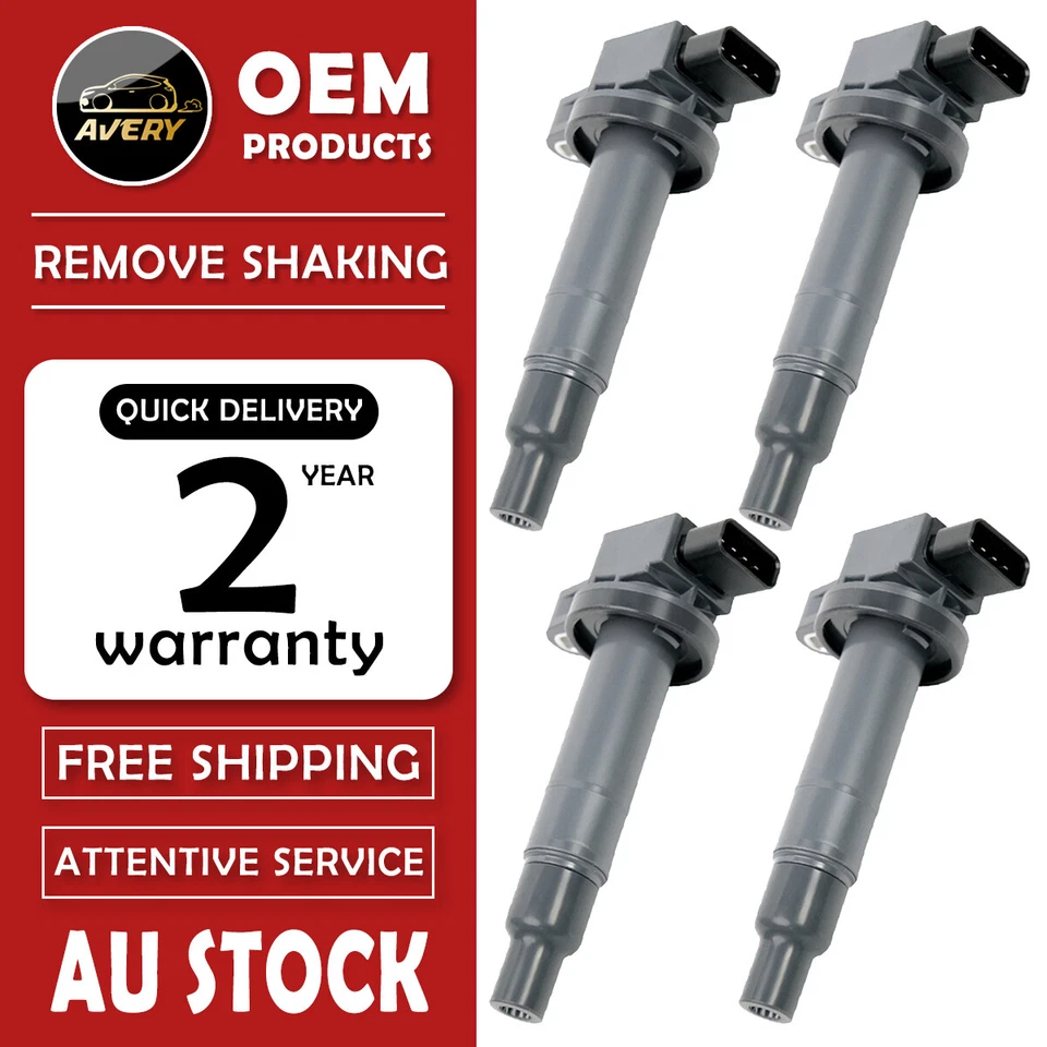 Set of 4 Ignition Coils for Toyota Yaris Prius Echo 1NZ-FE 2NZ-FE 4Cyl 1.3L 1.5L - image 1 of 4