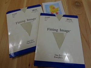 Fitting Image Pantyhose 2 Packs Day Sheer Sandalfoot Size C Ivory 1050 New - Picture 1 of 5
