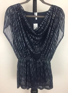 NEU Studio Y Maurices Größe XS Pullover Oberteil silber metallic und blau neu mit Etikett $ 29,00 - Bild 1 von 6