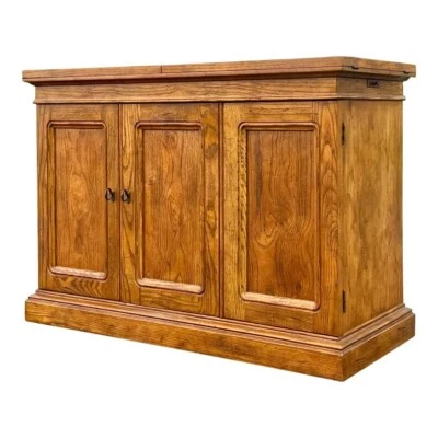 Servidor flip top Henredon Artefacts tradicional carvalho rolante - Imagem 1 de 4