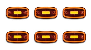 DUAL FUNCT SET 6 x LED NEON SIDE MARKER CLEARANCE INDICATOR LIGHTS TRUCK LORRY - Picture 1 of 5