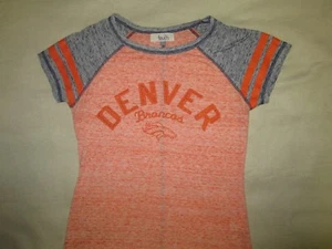 VERY SHARP--WOMENS BRONCOS TOP "TOUCH" by ALYSSA MILANO BLING ORANGE & GREY NFL - Picture 1 of 5