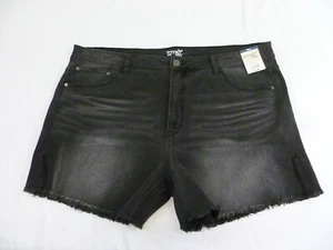 NEW Women's Terra & Sky Plus Jean Shorts- Black 20W - Picture 1 of 6