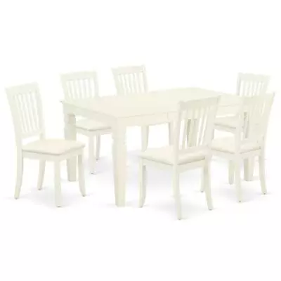 Dining Room Set Linen White, WEDA7-WHI-C - Image 1 of 4