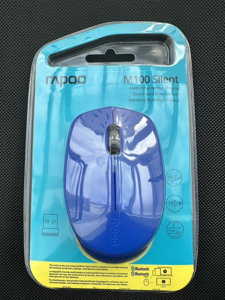 Rapoo M100 Multi Mode Wireless Silent Mouse Bluetooth & Nano USB Dongle 1300 DPI - Image 1 of 4